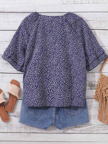 Clasi Women Elegant Round Neck Printed Shirt (Random Pattern)