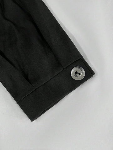 Women V-Neck Hollow Out Elegant Commuter Short Sleeve Jumpsuit