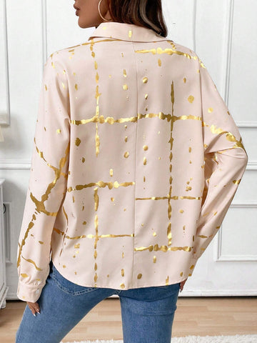 Clasi Women's Button Front Long Sleeve Fashion Elegant Charming Graceful Blouse