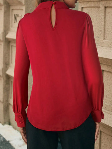 Clasi Women's Casual 3D Floral Pattern Shirt, Suitable For Work And Commute, Autumn