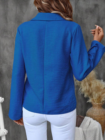 Clasi Women's Casual Solid Color Long Sleeve Shirt, Spring/Fall