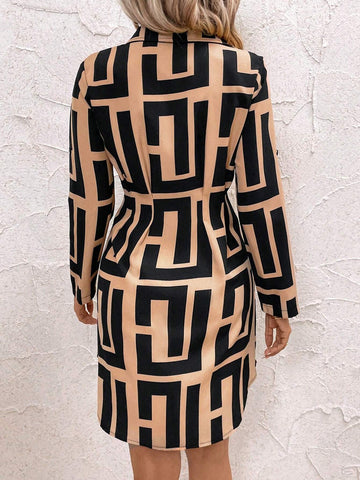 Women's Cinched Waist Midi Shirt Dress, Office Wear