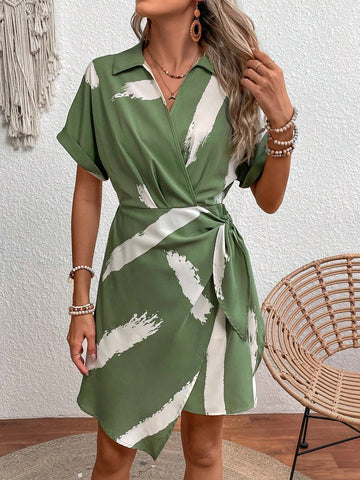 Women's Color Block Simple Daily Short Sleeve Dress