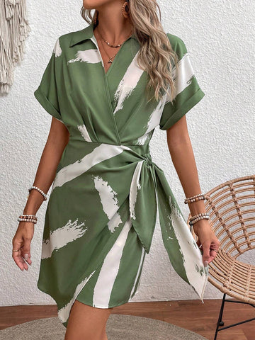 Women's Color Block Simple Daily Short Sleeve Dress
