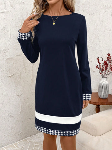 Women's Elegant Long Sleeve Work Wear Dress, Autumn/Winter