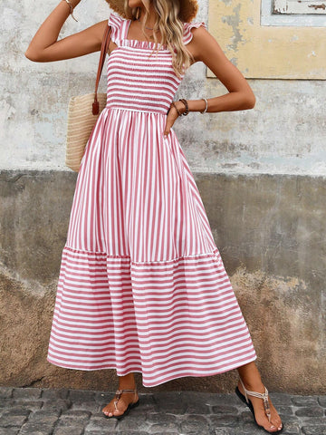 Women's Elegant Striped Sleeveless Dress