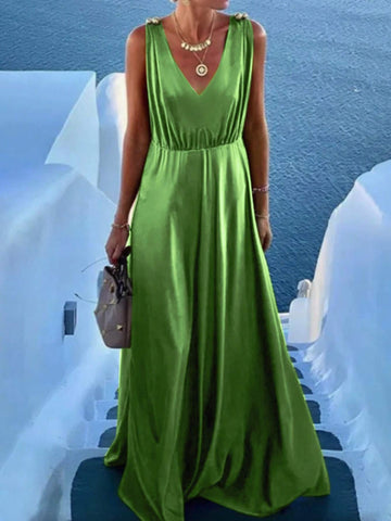 Women's Elegant & Romantic Deep V-Neck Holiday Dress