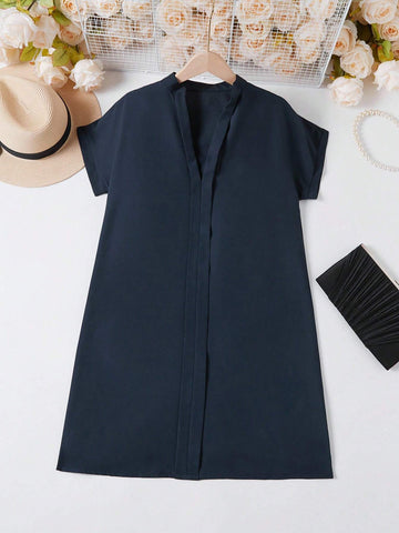 Women's Fashionable Casual Summer Solid Color Loose Fit Versatile Dress