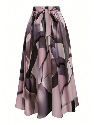 Clasi Women's Fashionable Geometric Printed Skirt