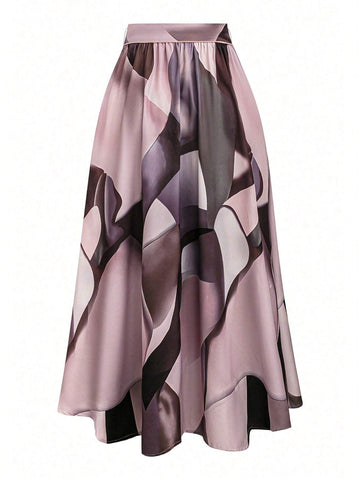 Clasi Women's Fashionable Geometric Printed Skirt