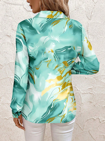 Clasi Women's Gilded Vintage Style Casual Shirt, Simple & Fashionable For Everyday Wear