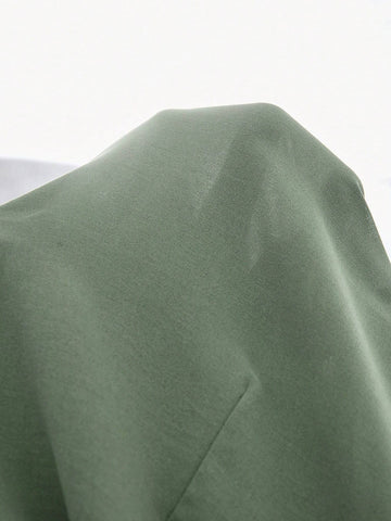 Women's Half Placket V-Neck Jumpsuit With Wide Leg And Floor Length