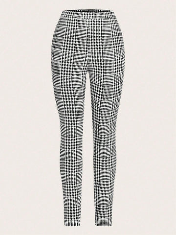 Clasi Women's Knitted Patterned High Waist Long Leggings