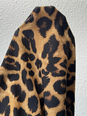Women's Leopard Print Long Sleeve Button Front Dress, Casual Resort
