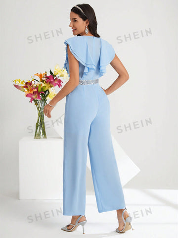 Women's Off-Shoulder Mermaid Summer Jumpsuit With Waist Sequin Patchwork Easter Clothes Ramadan Dress