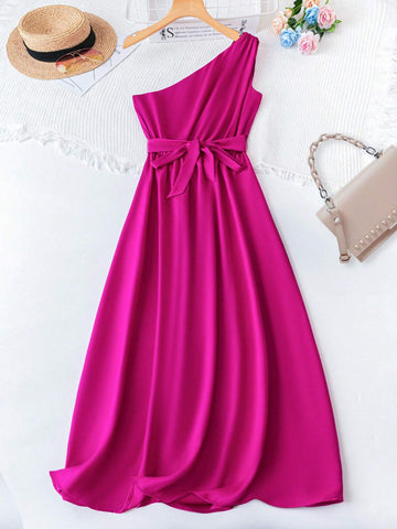 Women's One Shoulder Elegant Dress Bridal Shower Summer Dress