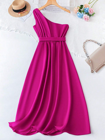 Women's One Shoulder Elegant Dress Bridal Shower Summer Dress