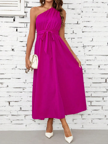 Women's One Shoulder Elegant Dress Bridal Shower Summer Dress