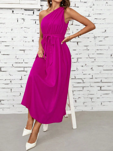 Women's One Shoulder Elegant Dress Bridal Shower Summer Dress