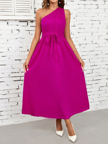 Women's One Shoulder Elegant Dress Bridal Shower Summer Dress