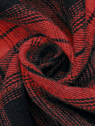 Women's Plaid Print Cotton Shirt Dress, Autumn/Winter