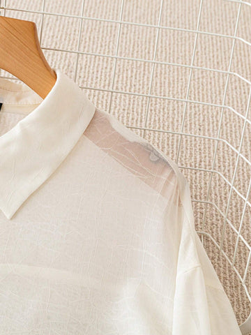 Clasi Women's Plain Front Button Casual Long Sleeve Shirt