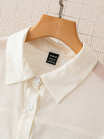 Clasi Women's Plain Front Button Casual Long Sleeve Shirt