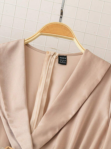 Women's Satin Blouse And Draped Jumpsuit Set