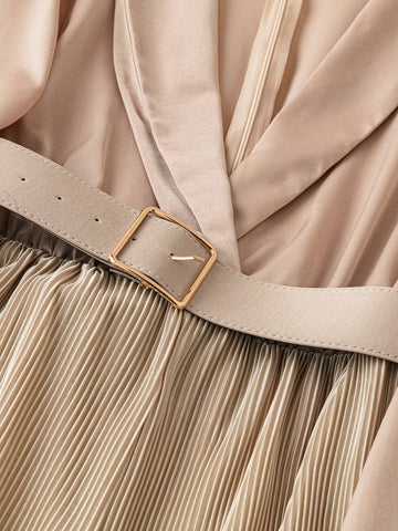 Women's Satin Blouse And Draped Jumpsuit Set