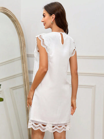 Women's Sleeveless Lace Dress Spring Dress