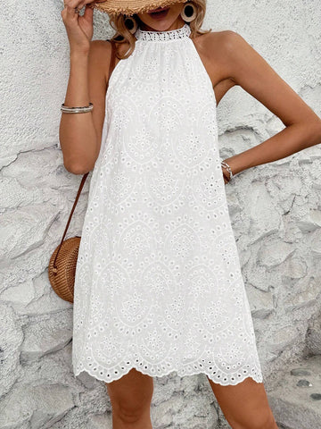 Women's Solid Color Simple Daily Open Shoulder Dress