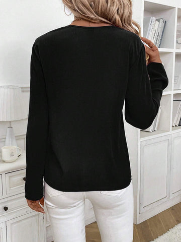 Clasi Women's Solid Notched Neck White Blouse
