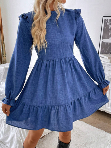Women's Spring And Autumn Casual Puff Skirt Doll Style Dress