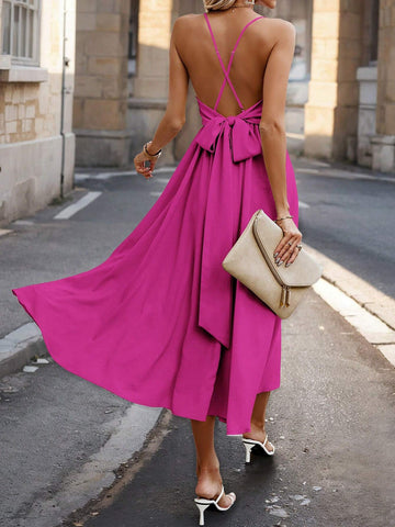 Women's Summer Criss-Cross Backless Holiday Casual Dress