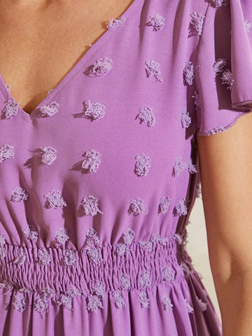 Women's V-Neck Jacquard Knit Long Summer Dress