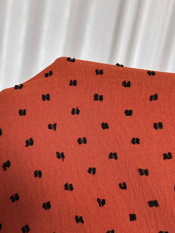 Clasi Women's Versatile Casual Textured Cut-Out Polka Dot Stand Collar Long Sleeve Shirt