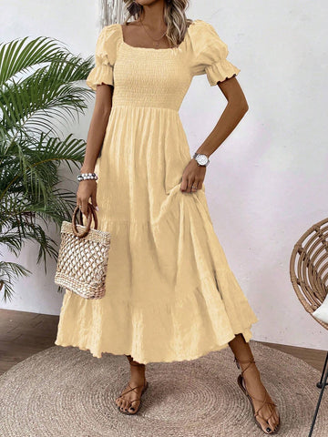 Women's Women's Solid Color Simple Pleated Design Dress
