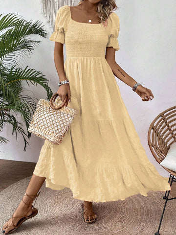 Women's Women's Solid Color Simple Pleated Design Dress