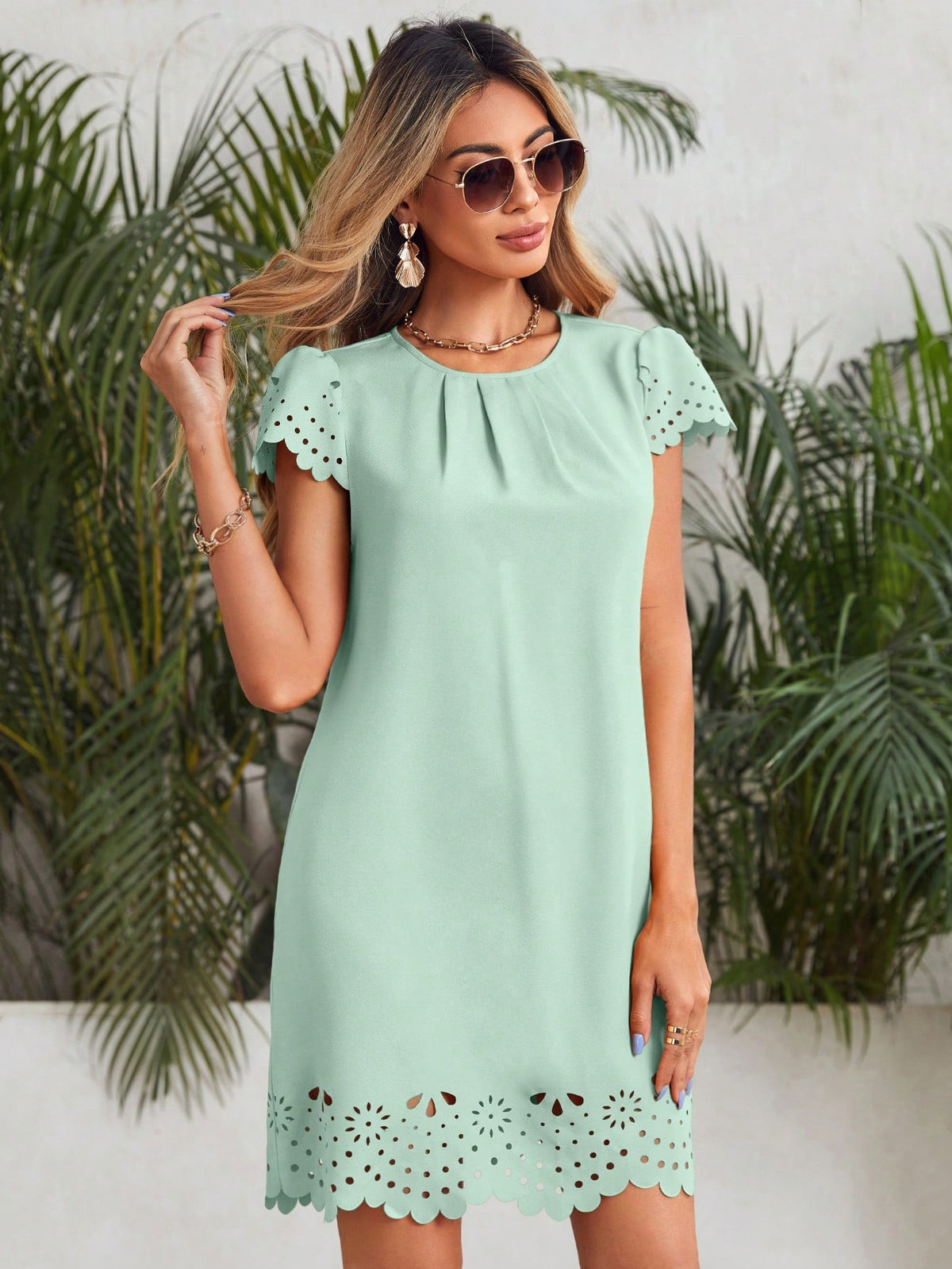 Woven Solid Color Dress