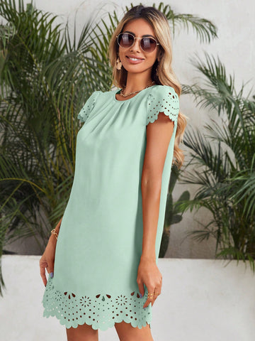 Woven Solid Color Dress