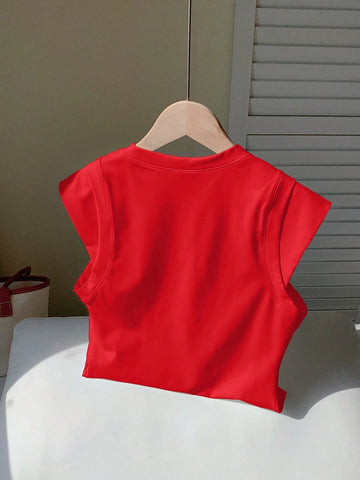 Women Summer Casual Solid Color 2 In 1 T-Shirt