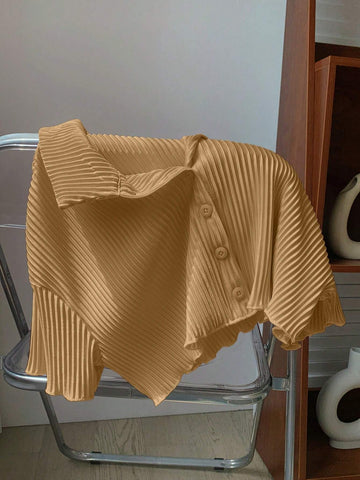Comfortcana Y2K Cropped Pleated Shirt - Spring Summer