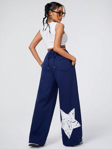 Coolane Antique Finish Star Patterned Women's Sweatpants