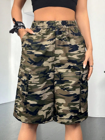Coolane Camouflage Pattern Cargo-Style Five Point Pocket Shorts