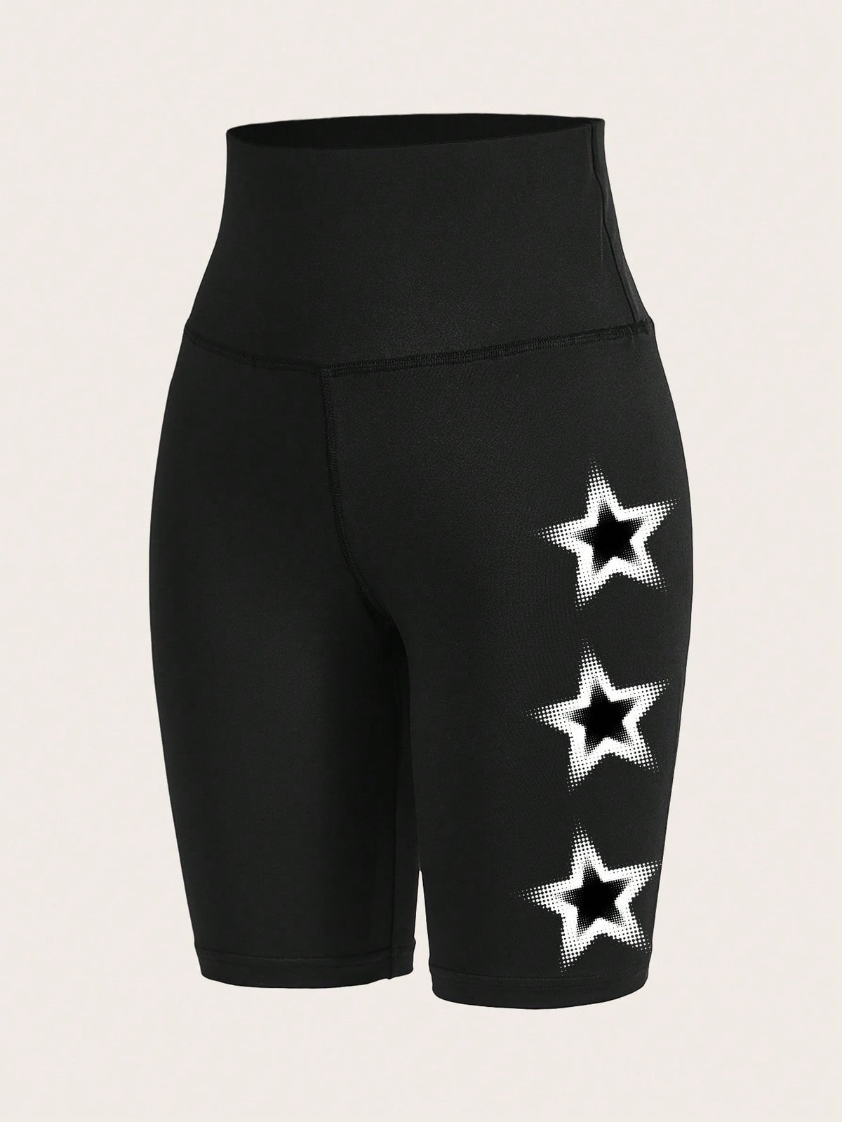 Coolane Casual Knitted Stars Printed Short Leggings For Summer