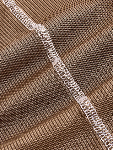 Color-contrast Stitching Detail Stretchy Jumpsuit Trousers