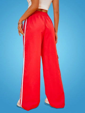 Coolane Contrast Tape Side Flap Pocket Cargo Pants