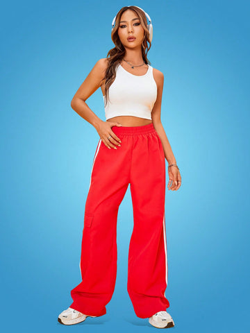 Coolane Contrast Tape Side Flap Pocket Cargo Pants