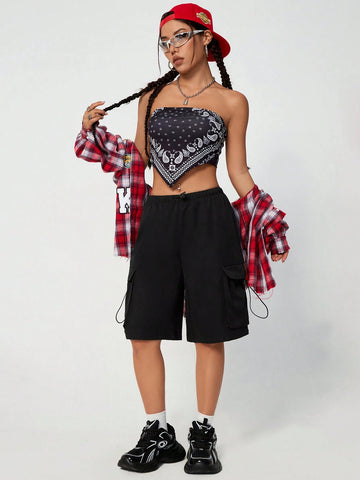 Coolane Drawstring Waist Cargo Style Shorts