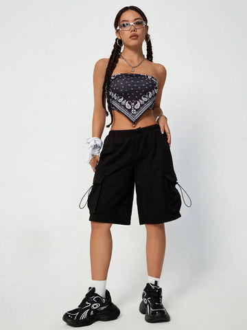 Coolane Drawstring Waist Cargo Style Shorts